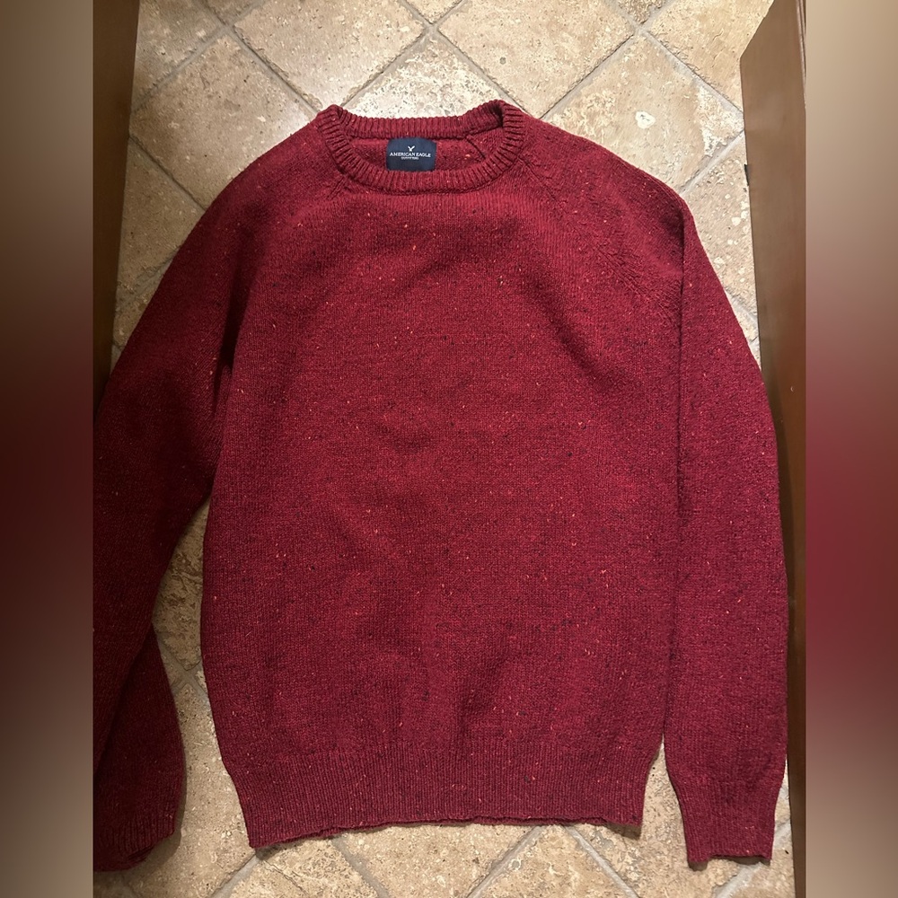 American Eagle Outfitters Men's Red Crewneck Sweater Sz L